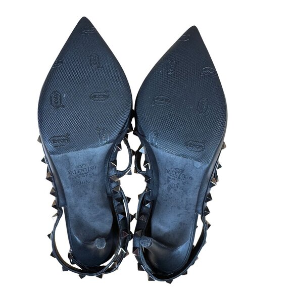 Valentino Garavani Noir Rockstud Caged Pointed Toe Stiletto Heels Size 38.5 - Picture 11 of 12